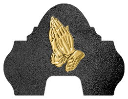 DARAY-L-516-GD-SH-BK Gold Praying Hands Shimmer Black
